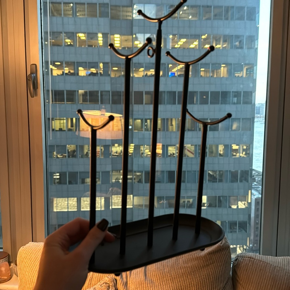 Extendable necklace holder and jewelry dish